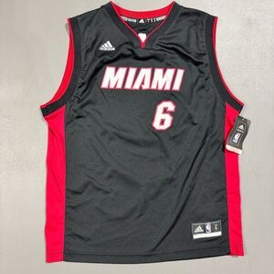 NWT Adidas Miami Heat LeBron James #6 Youth L Jersey